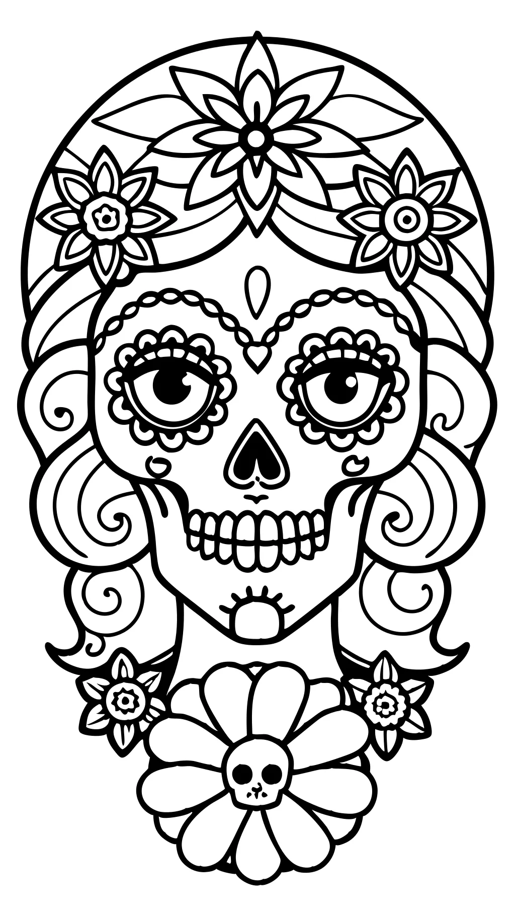 female sugar skull coloring pages